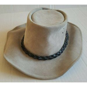 Walkabout Hats Gray Leather Outback Hat  -  Cowboy Hat Rodeo